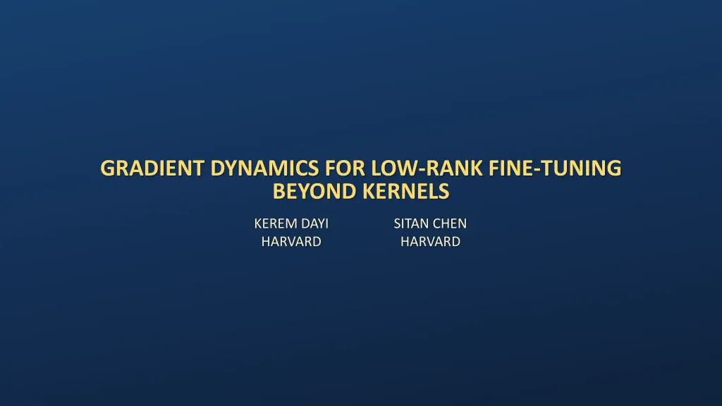 gradient dynamics for low rank fine tuning beyond