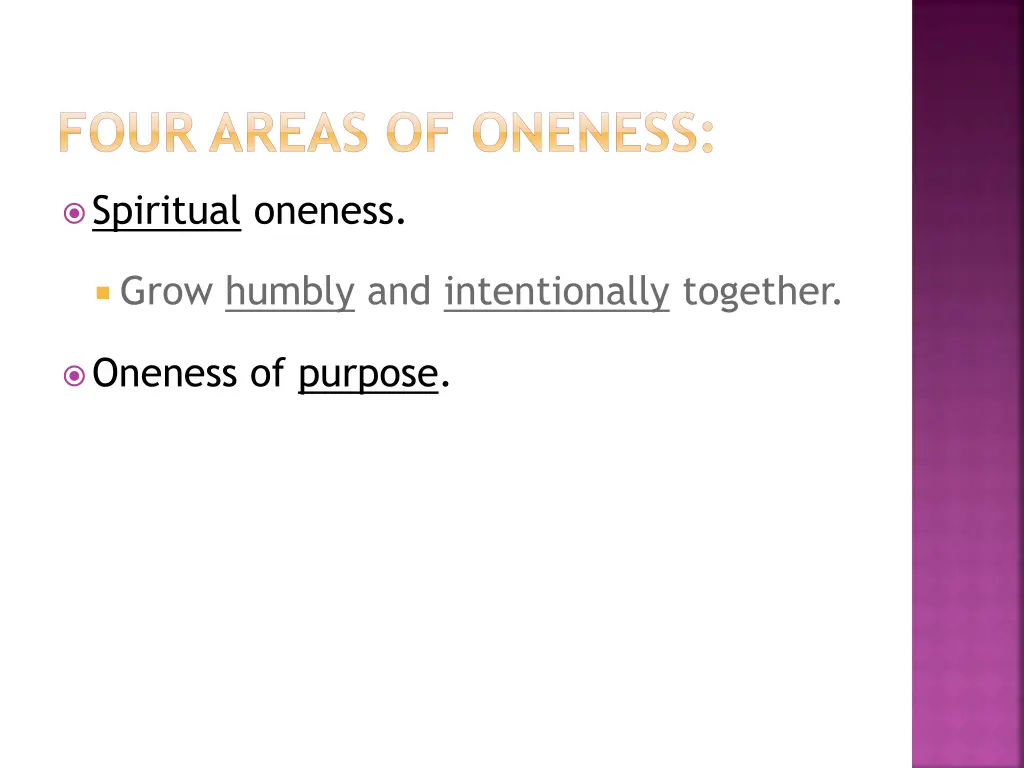 four areas of oneness 4