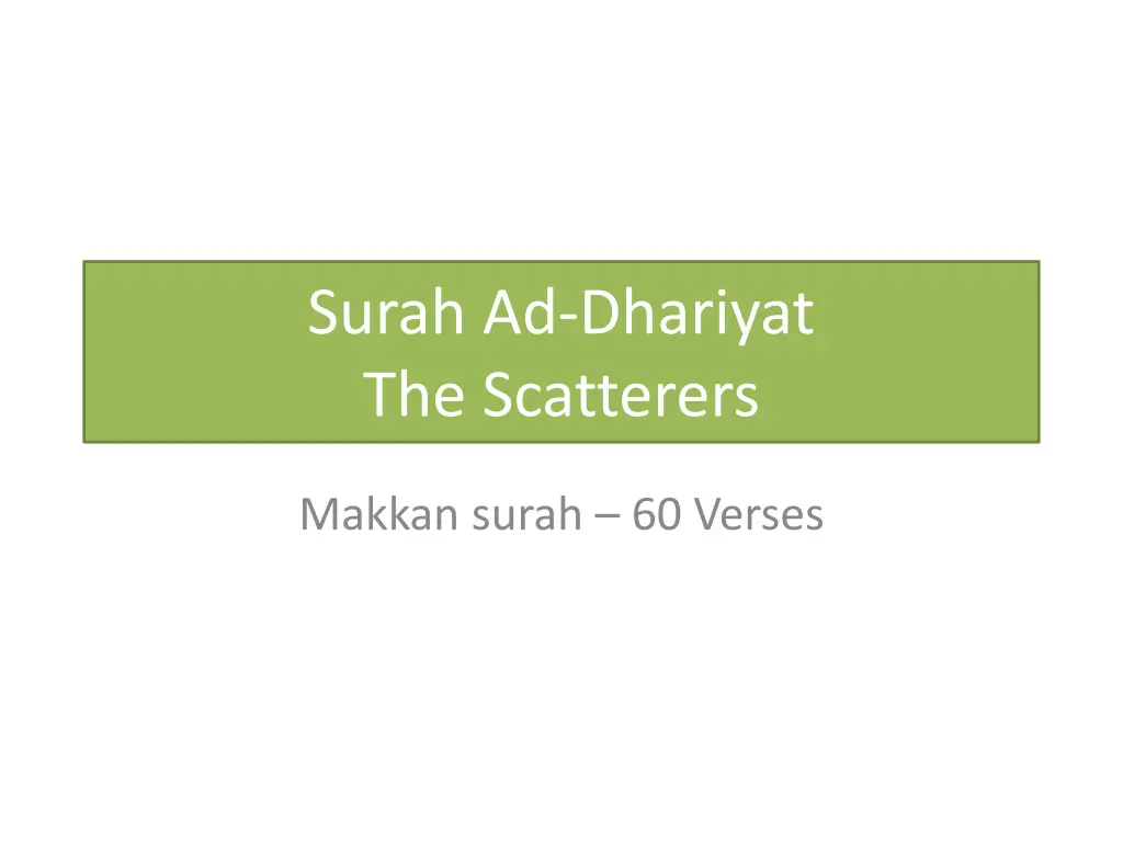 surah ad dhariyat the scatterers