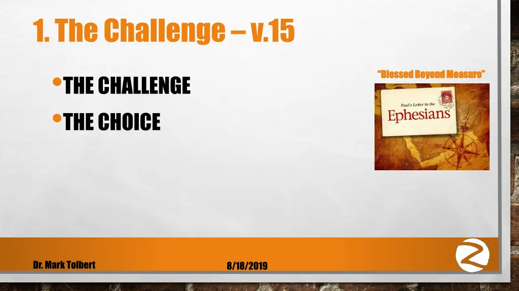 1 the challenge v 15 the challenge the choice
