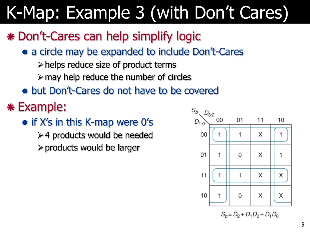 k map example 3 with don t cares