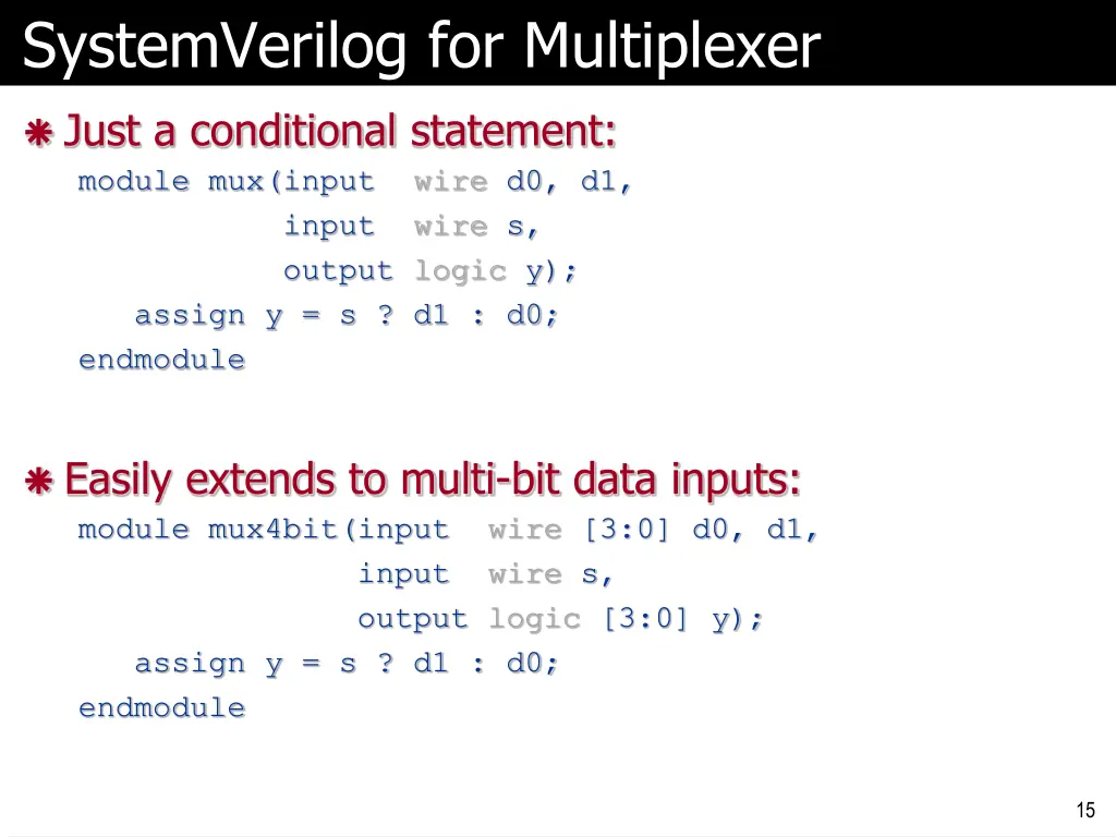 systemverilog for multiplexer