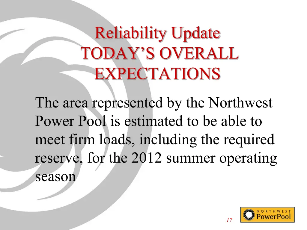 reliability update today s overall expectations