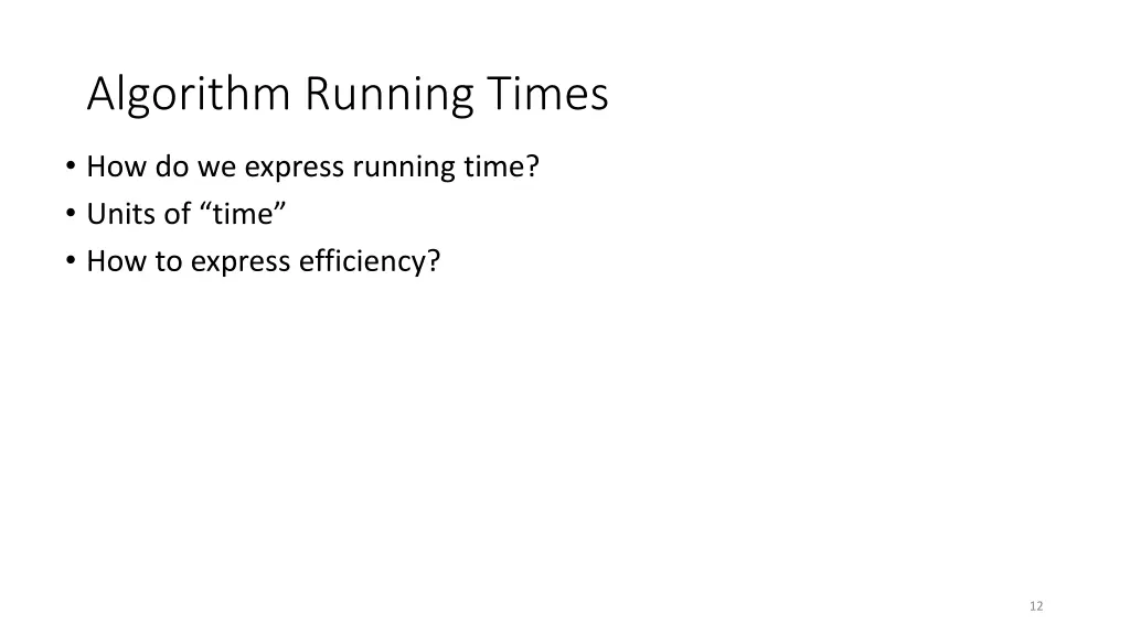algorithm running times