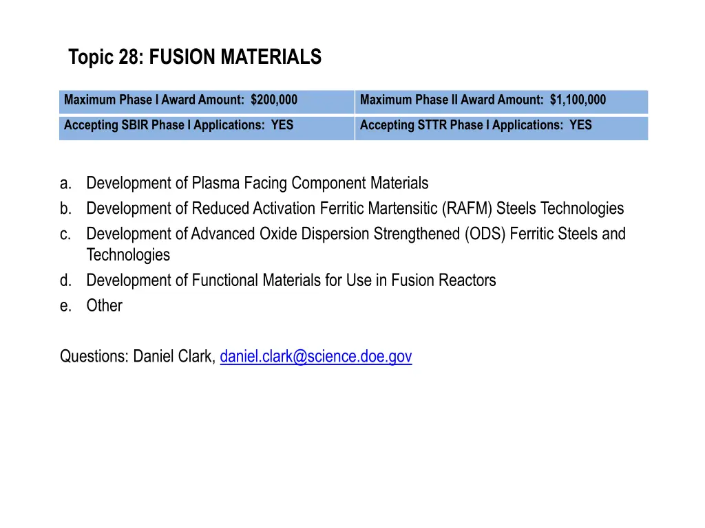 topic 28 fusion materials