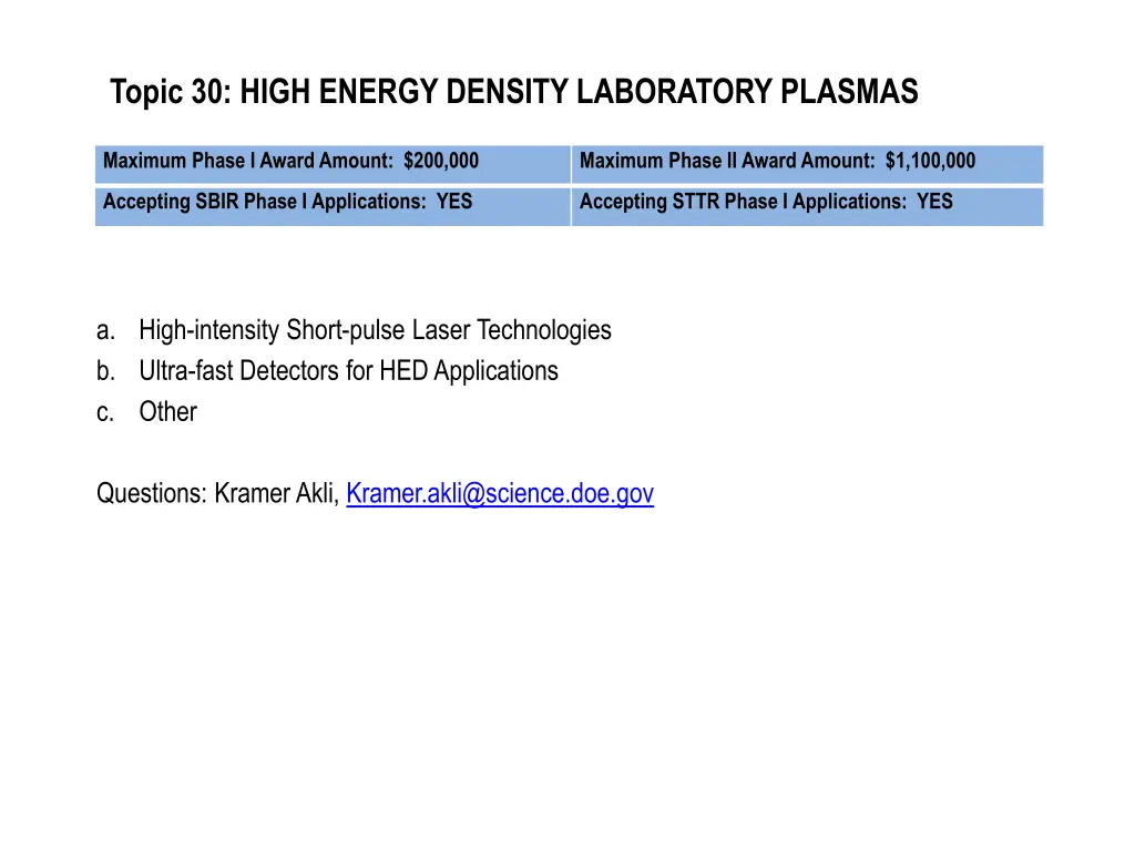 topic 30 high energy density laboratory plasmas