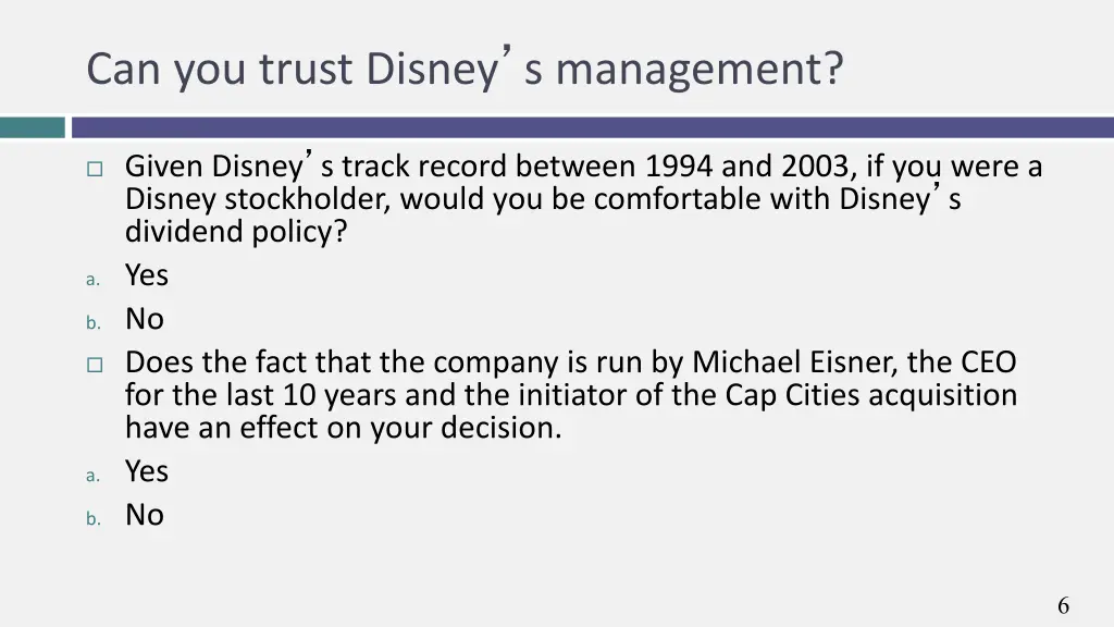 can you trust disney s management