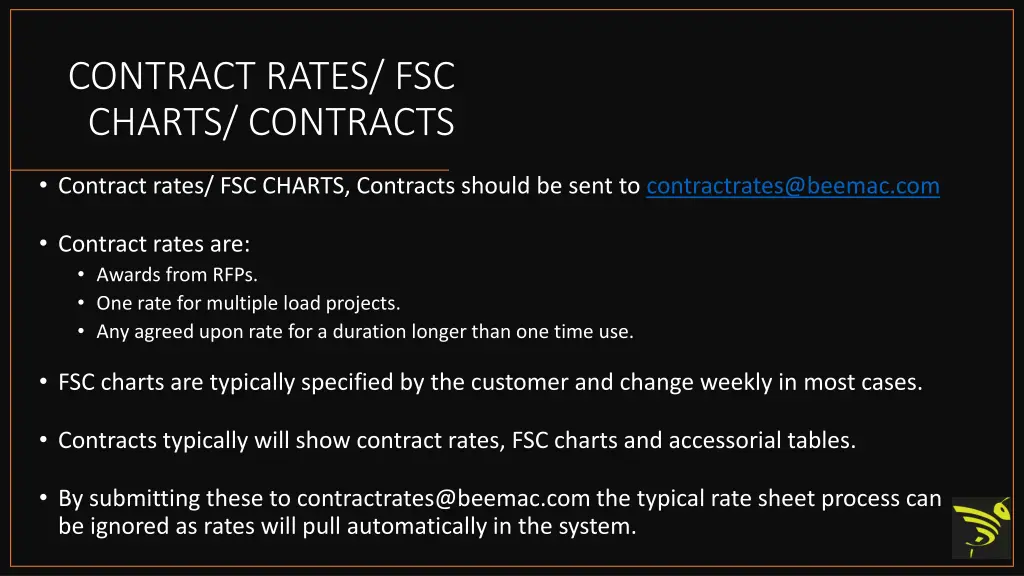 contract rates fsc charts contracts