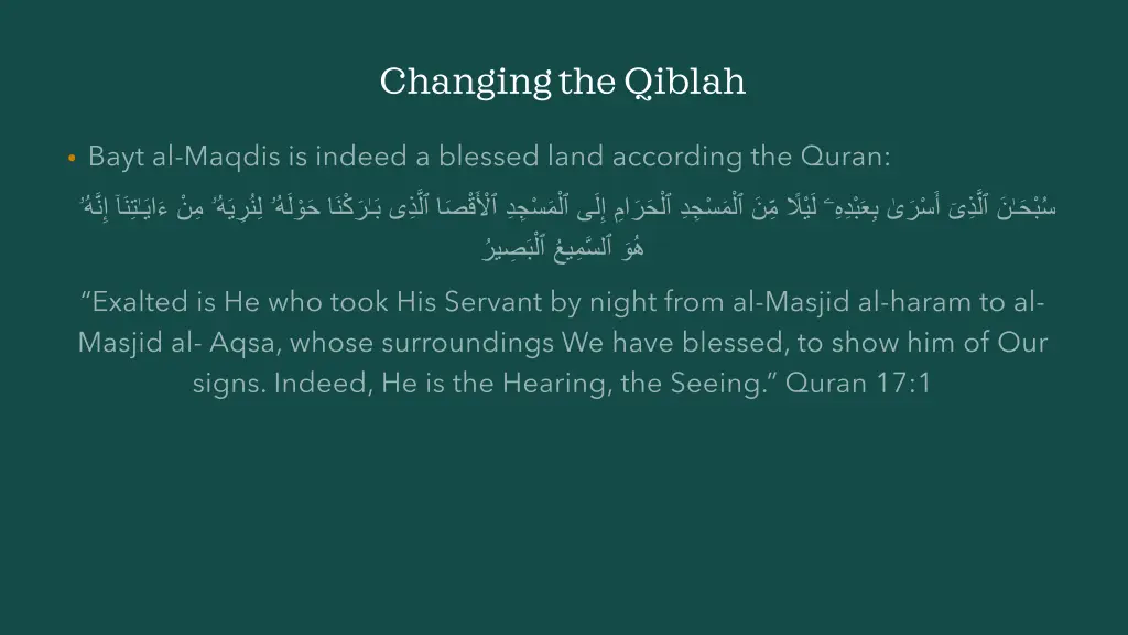 changing the qiblah 1