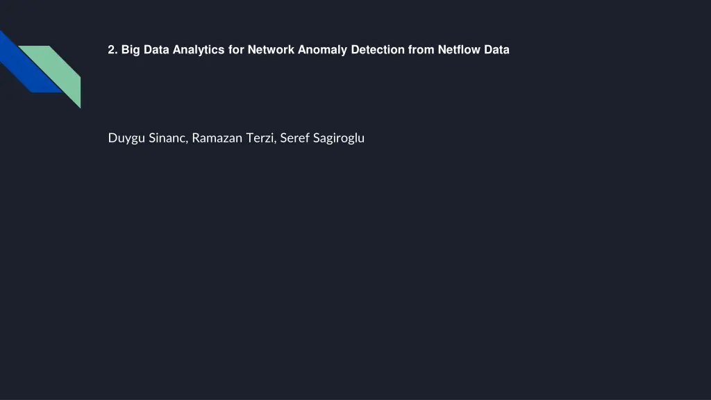 2 big data analytics for network anomaly