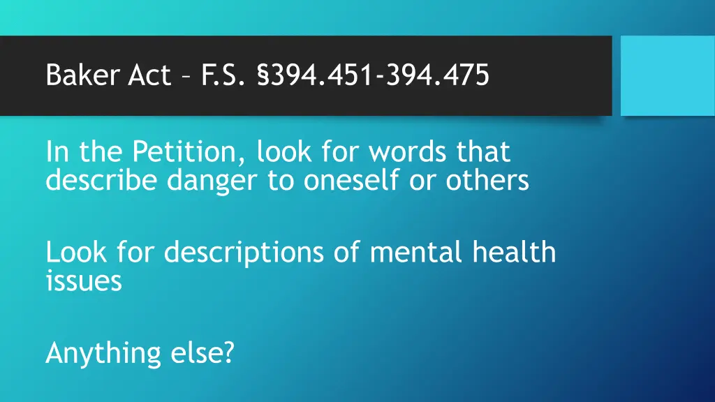 baker act f s 394 451 394 475