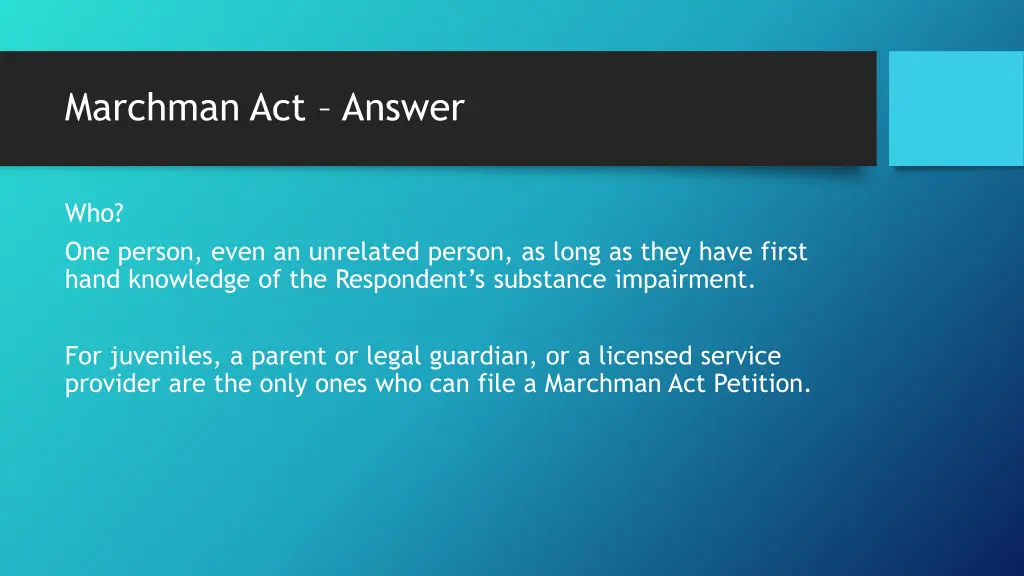 marchman act answer