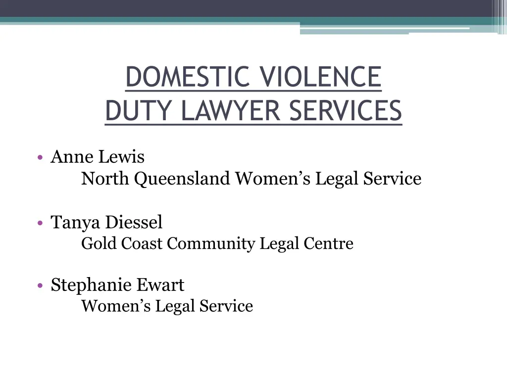 domestic violence duty lawyer services