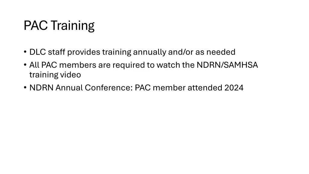pac training
