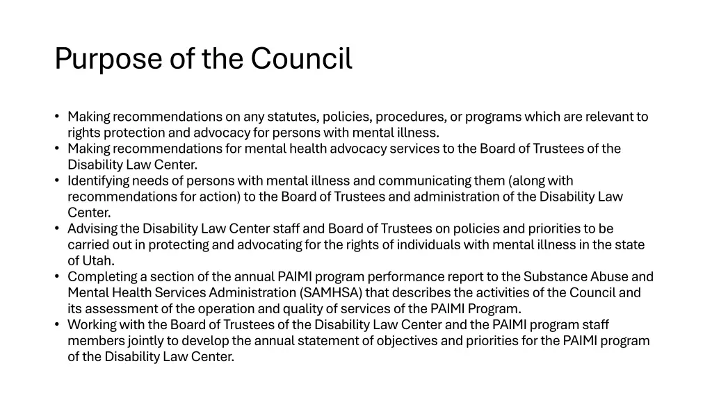 purpose of the council