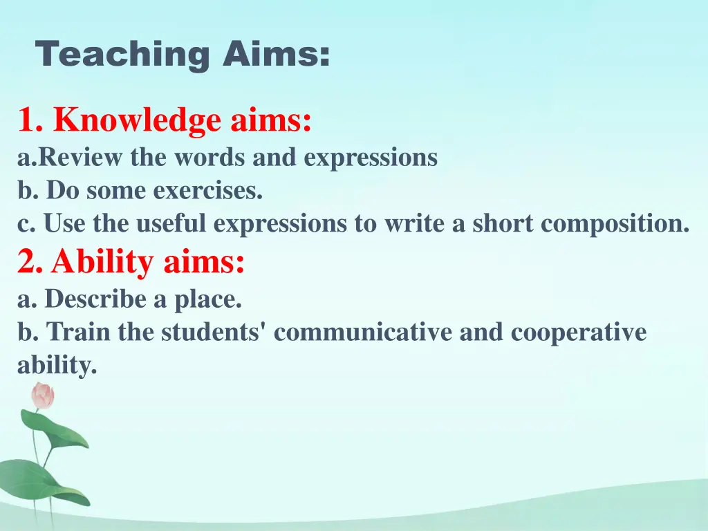 teaching aims