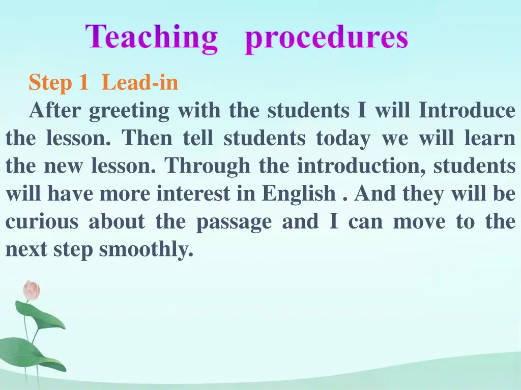 teaching procedures