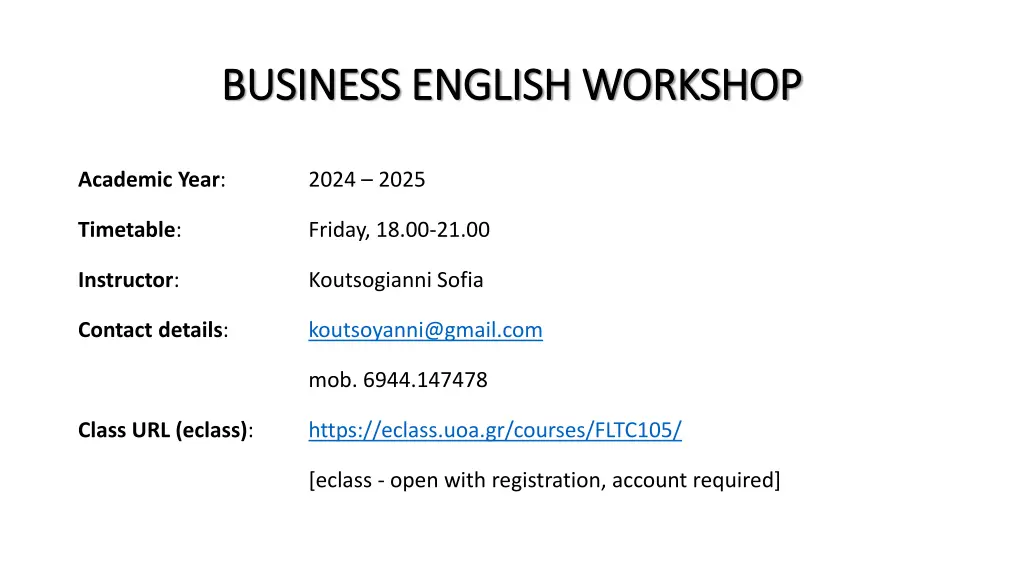 business english workshop business english 1
