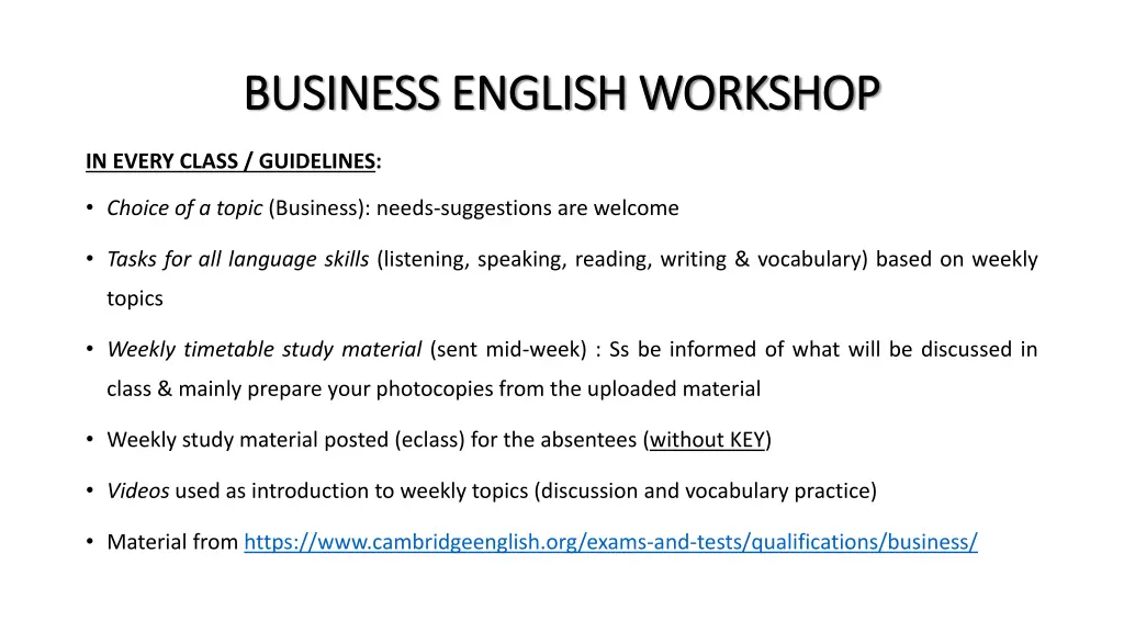 business english workshop business english 2
