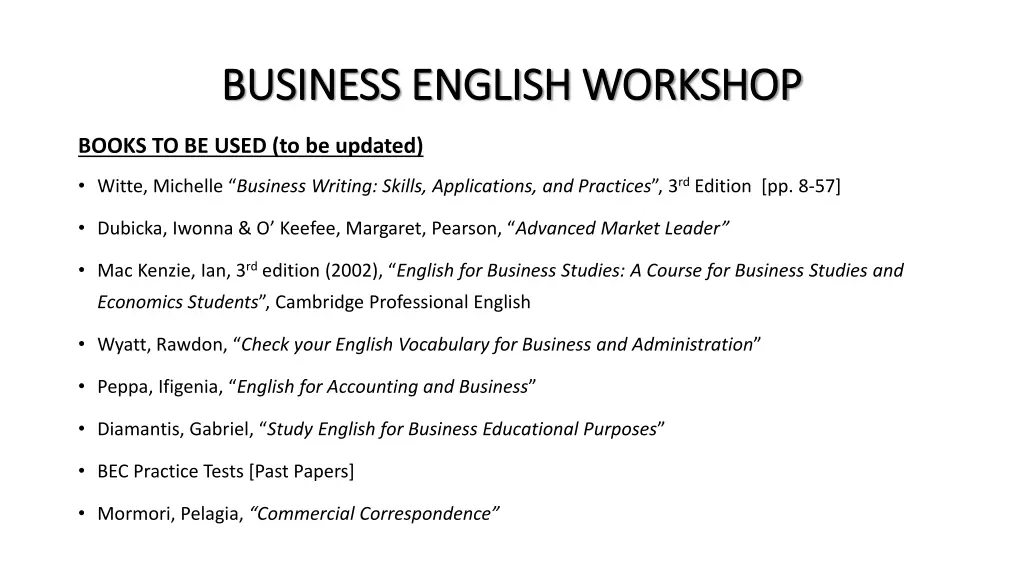 business english workshop business english 3