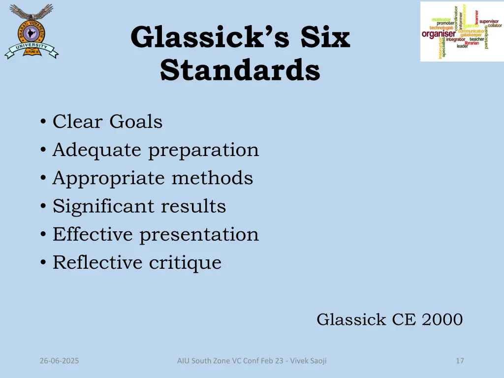 glassick s six standards