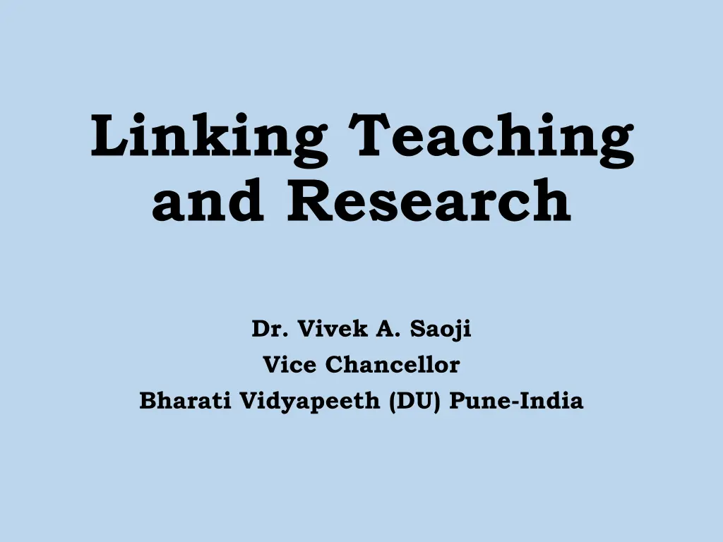 linking teaching and research