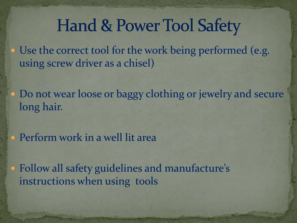 hand power tool safety 1