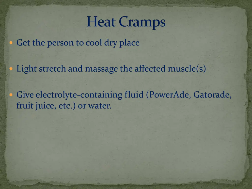 heat cramps