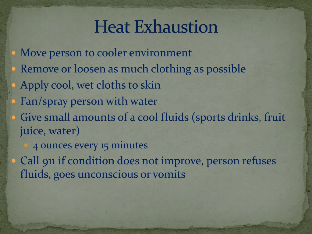 heat exhaustion