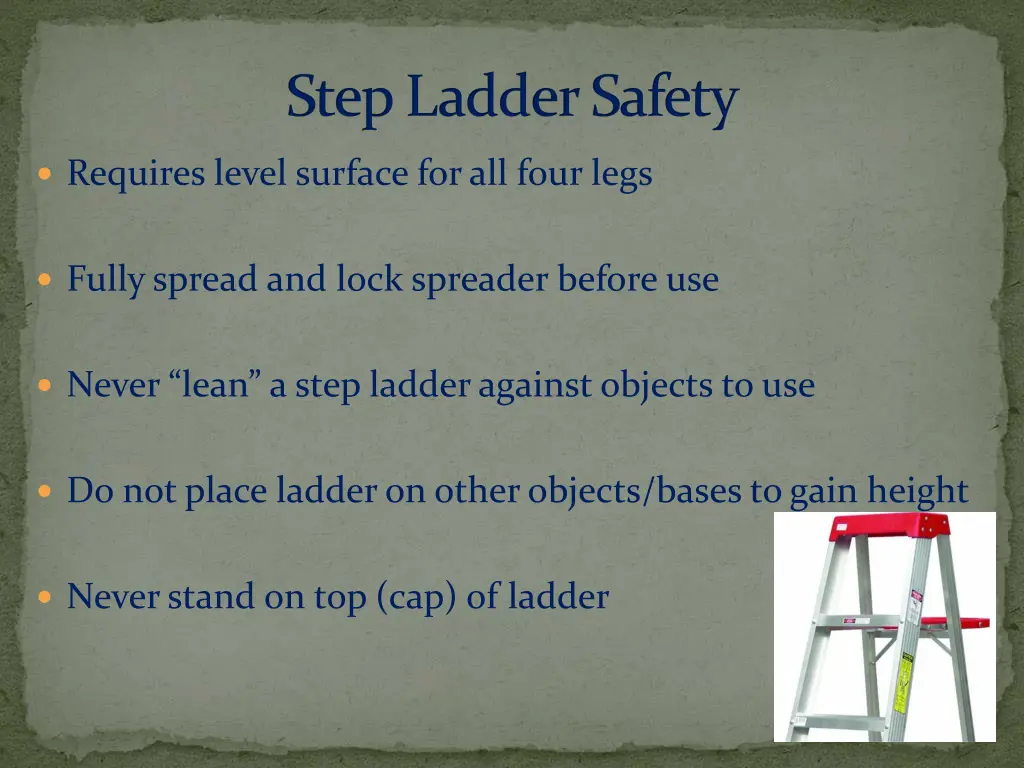 step ladder safety