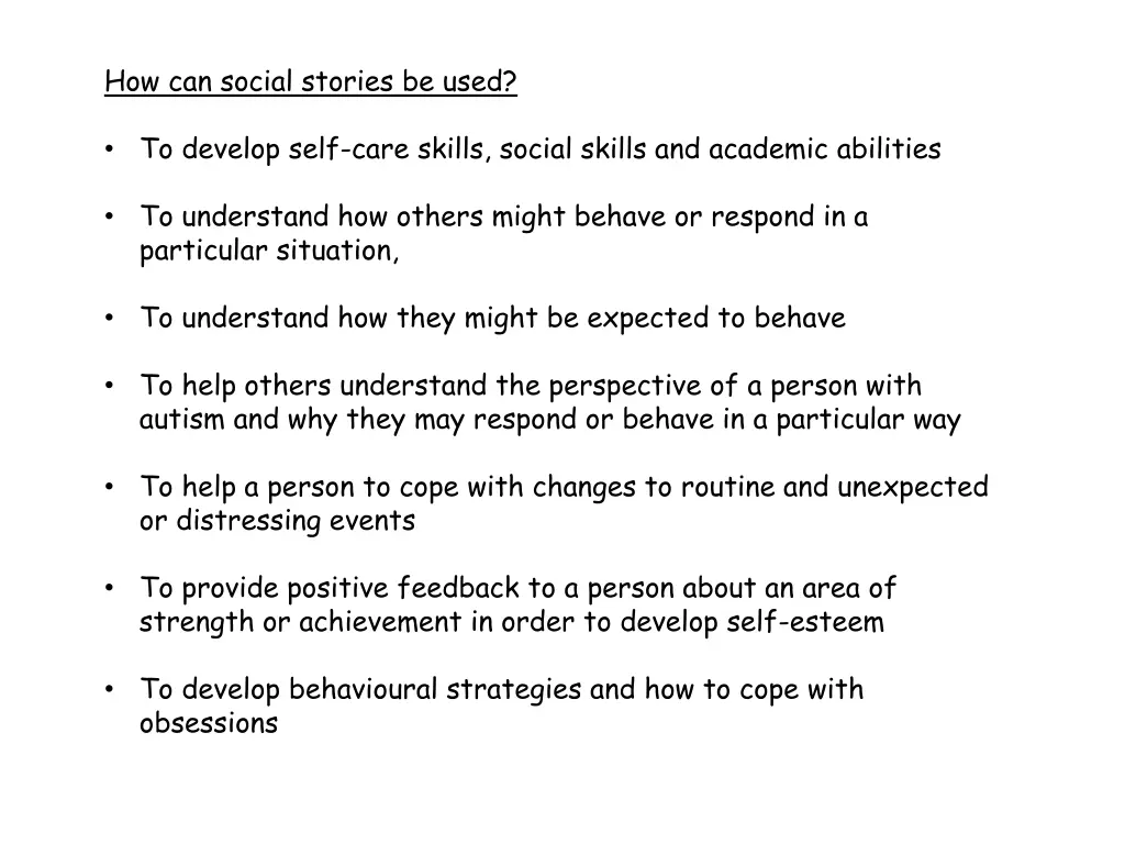 how can social stories be used