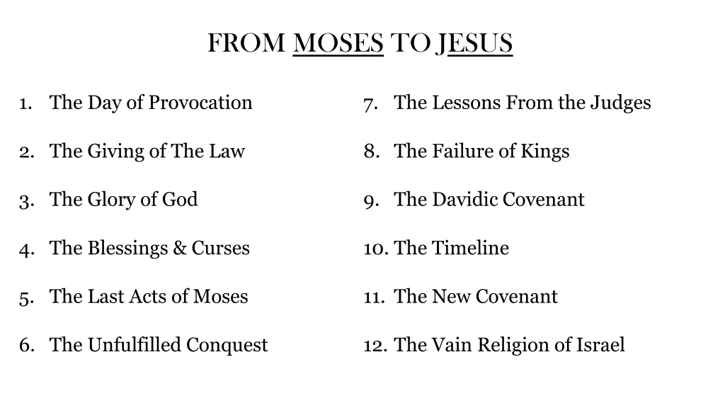 from moses to jesus