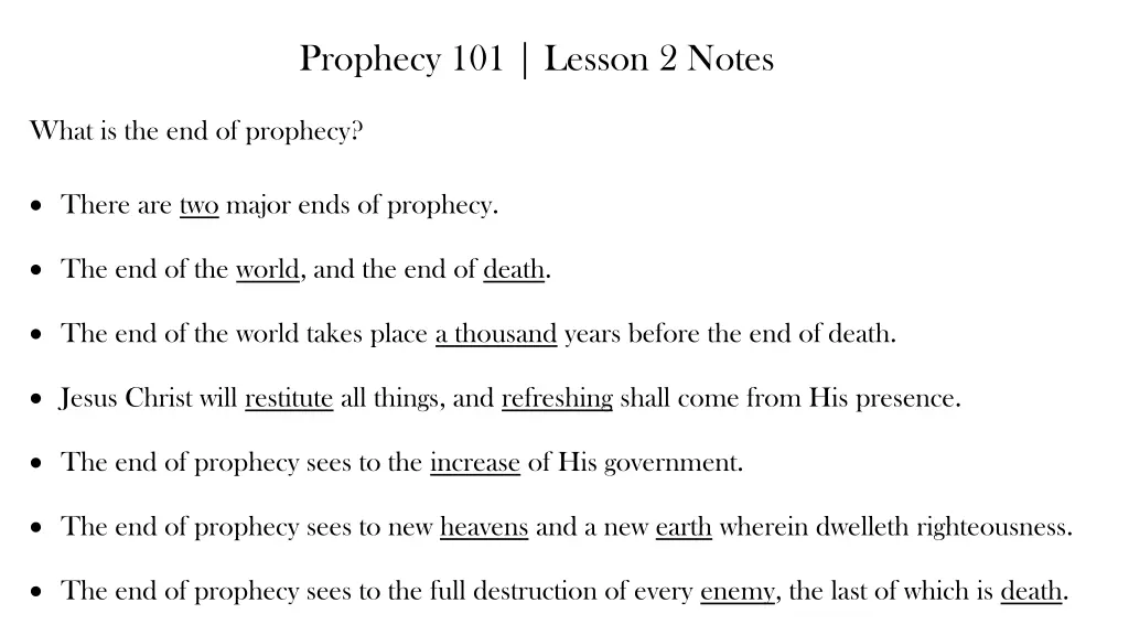 prophecy 101 lesson 2 notes 1