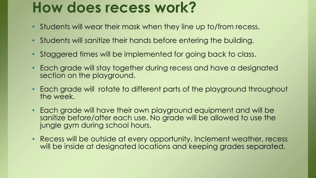 how does recess work