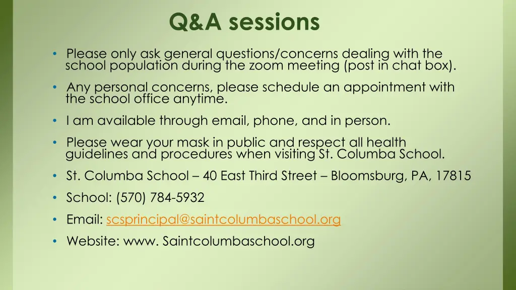 q a sessions