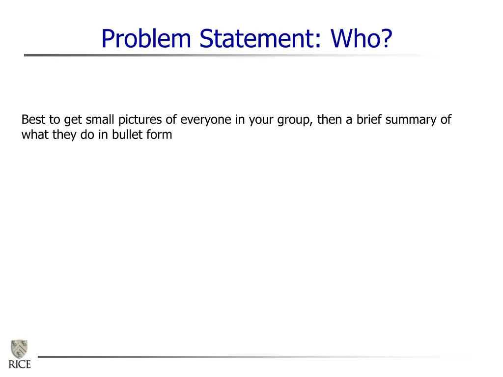 problem statement who