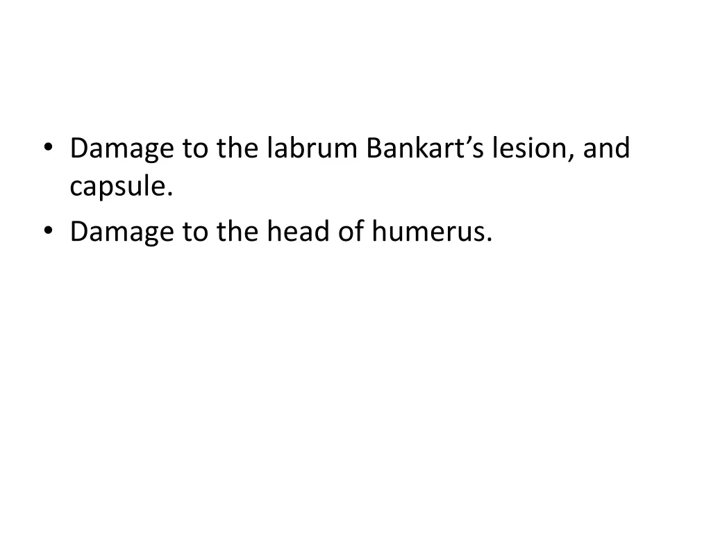 damage to the labrum bankart s lesion and capsule