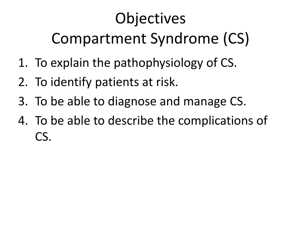 objectives