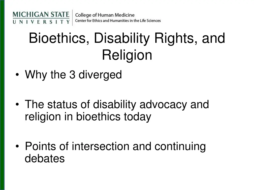 bioethics disability rights and religion