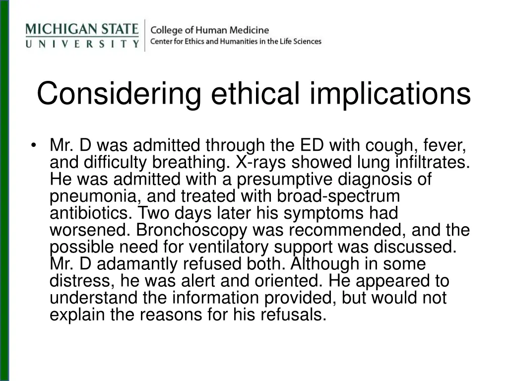 considering ethical implications