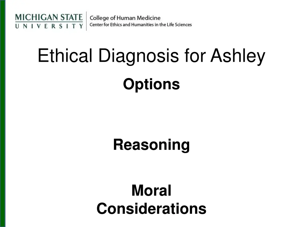 ethical diagnosis for ashley