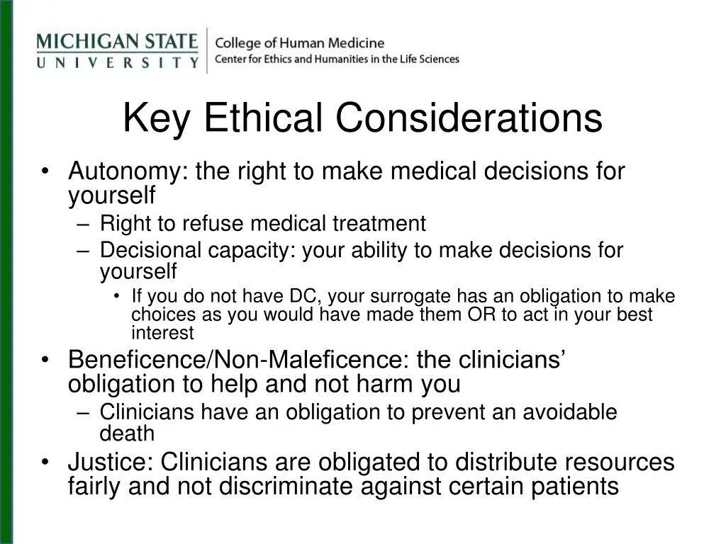 key ethical considerations