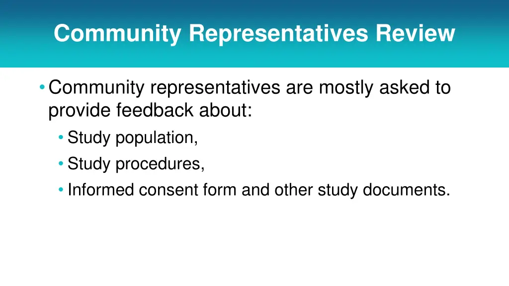 community representatives review