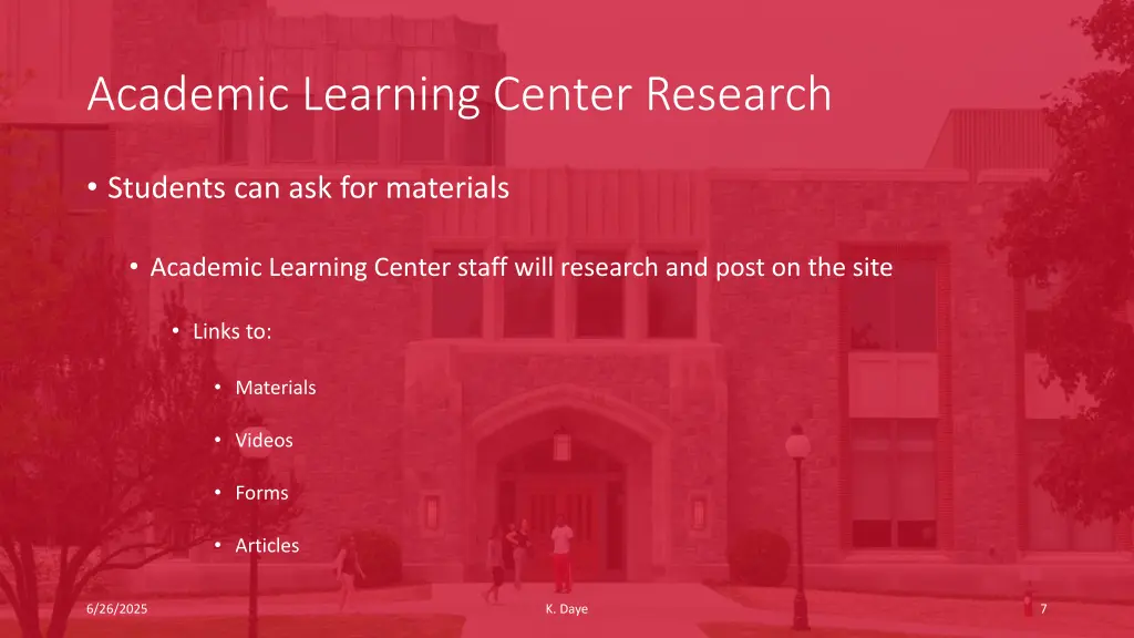 academic learning center research