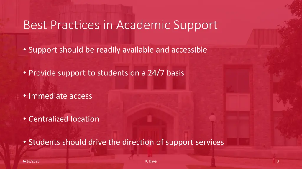 best practices in academic support