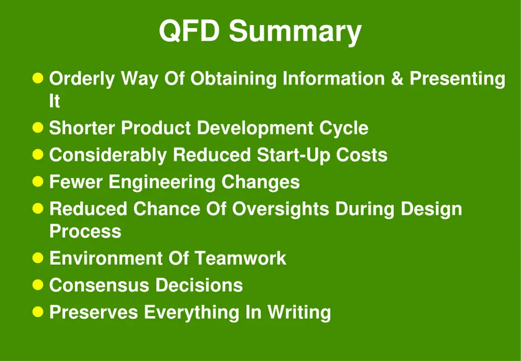 qfd summary