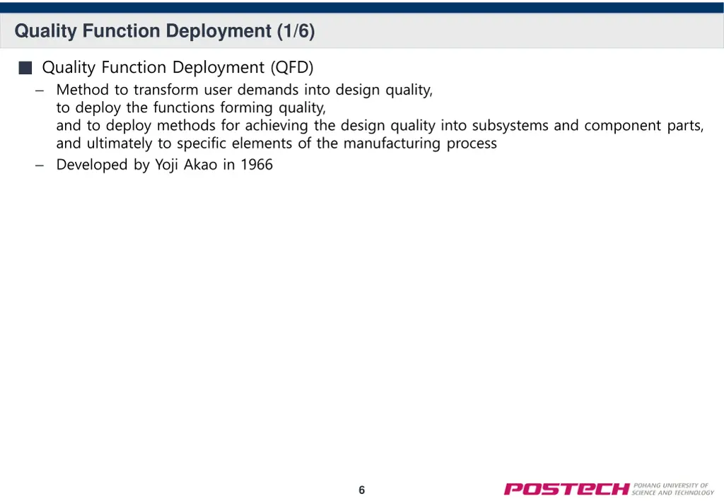 quality function deployment 1 6