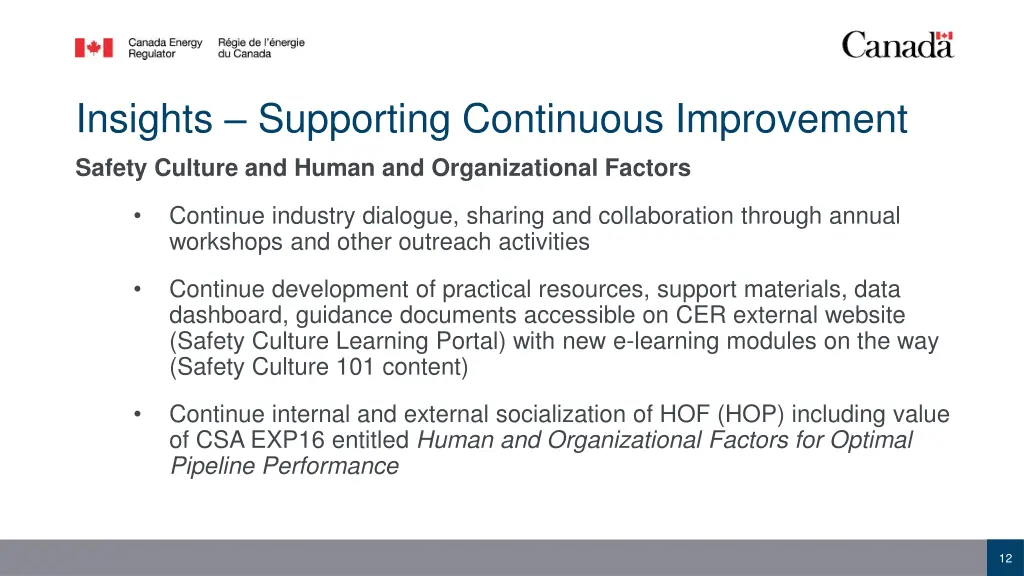 insights supporting continuous improvement