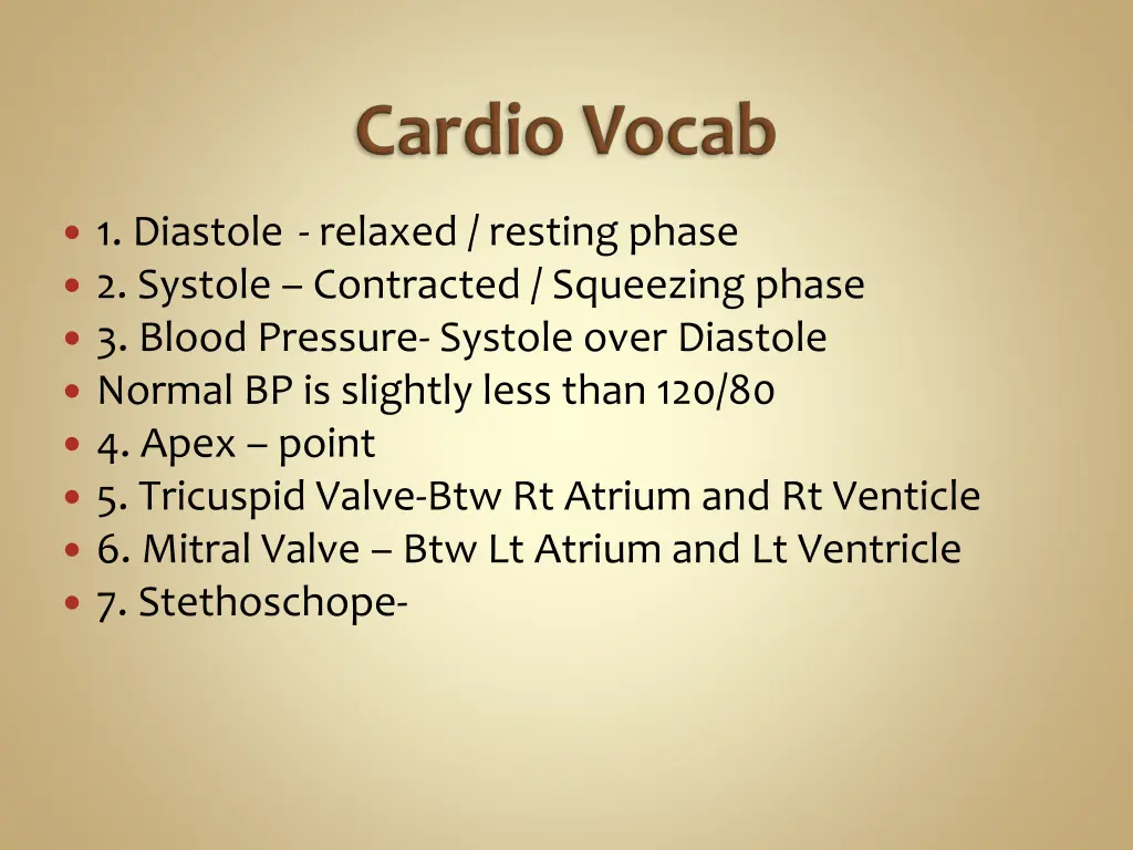 1 diastole relaxed resting phase 2 systole