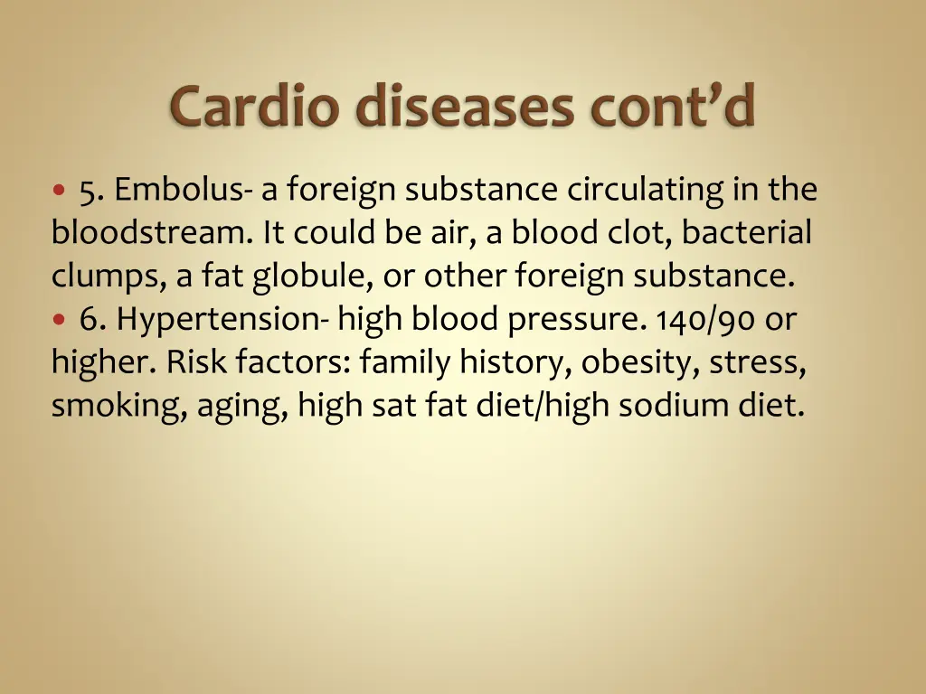 5 embolus a foreign substance circulating